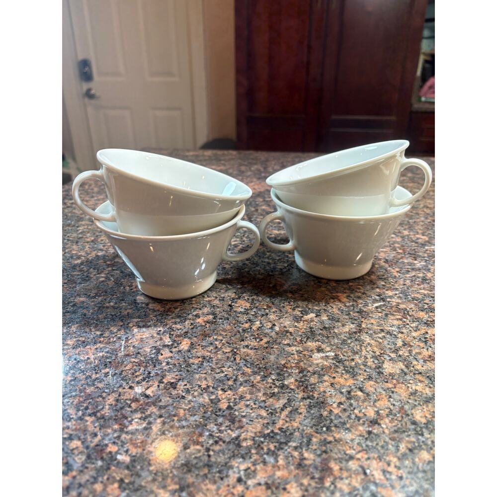 Crate & Barrel LOFT Design by Winterling-Germany White Handled Bowl/Mug Set of 4 - Picture 2 of 9
